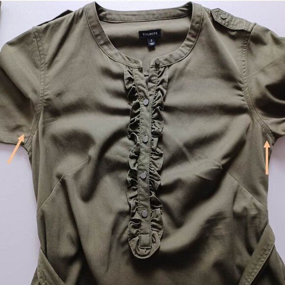 Talbots Ruffle Front Tab Sleeve Mini Dress - Picture 16 of 16